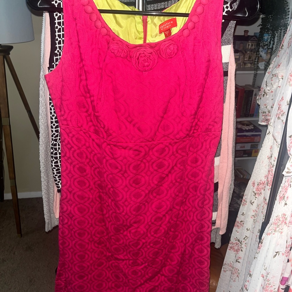 Signature by Sangria Pink Midi Dress